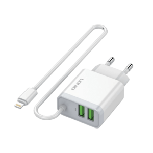 Smart Charger With Built-in Cable Dual USB